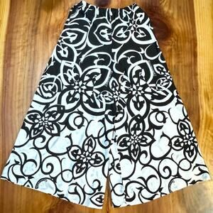 Greencastle Women's Pants 10 Barkcloth Wide leg Floral Hawaiian Cotton WW25